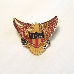Vintage USA Sheild Eagle Lapel Hat Pin